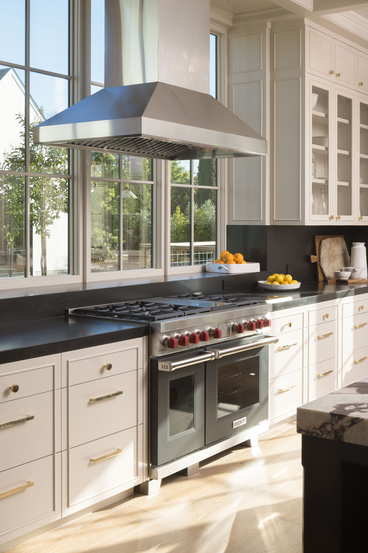 Calacatta Viola marble kitchen island