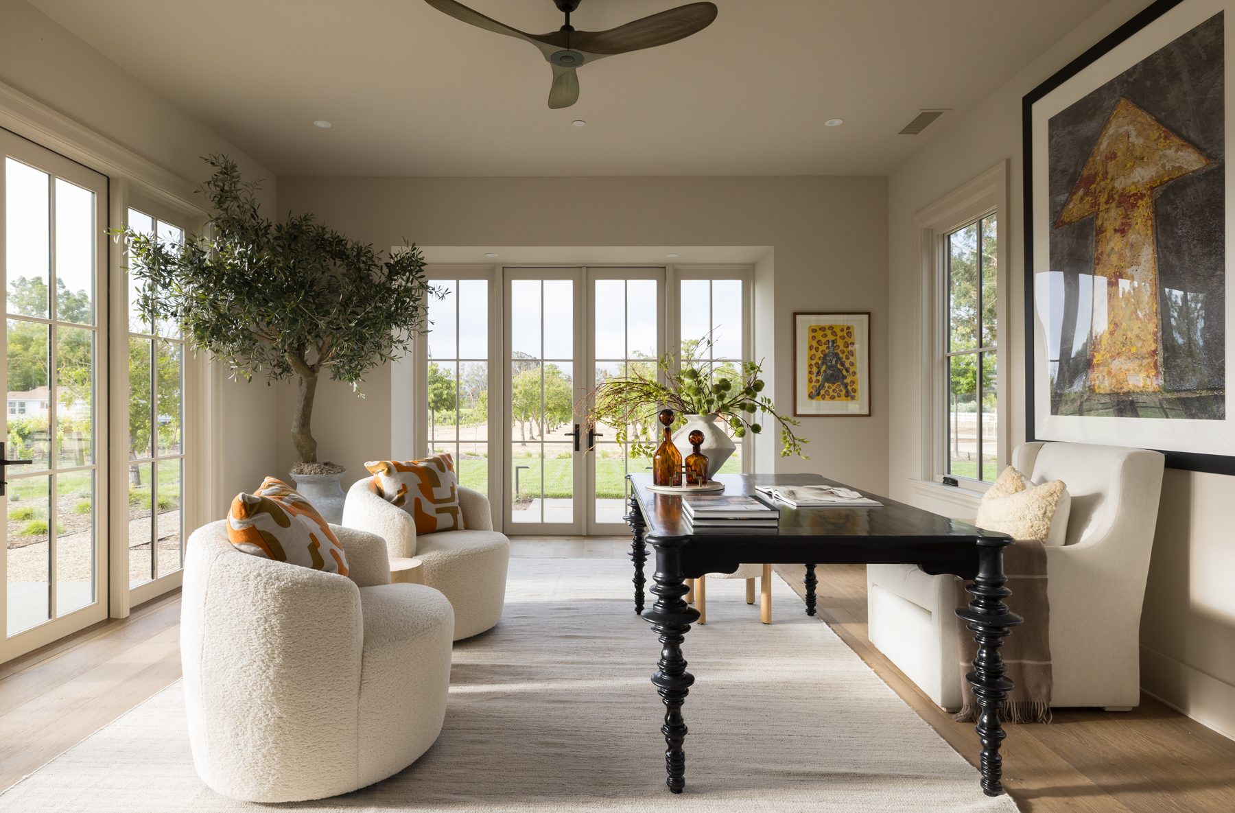 Guest bedroom suite with garden views