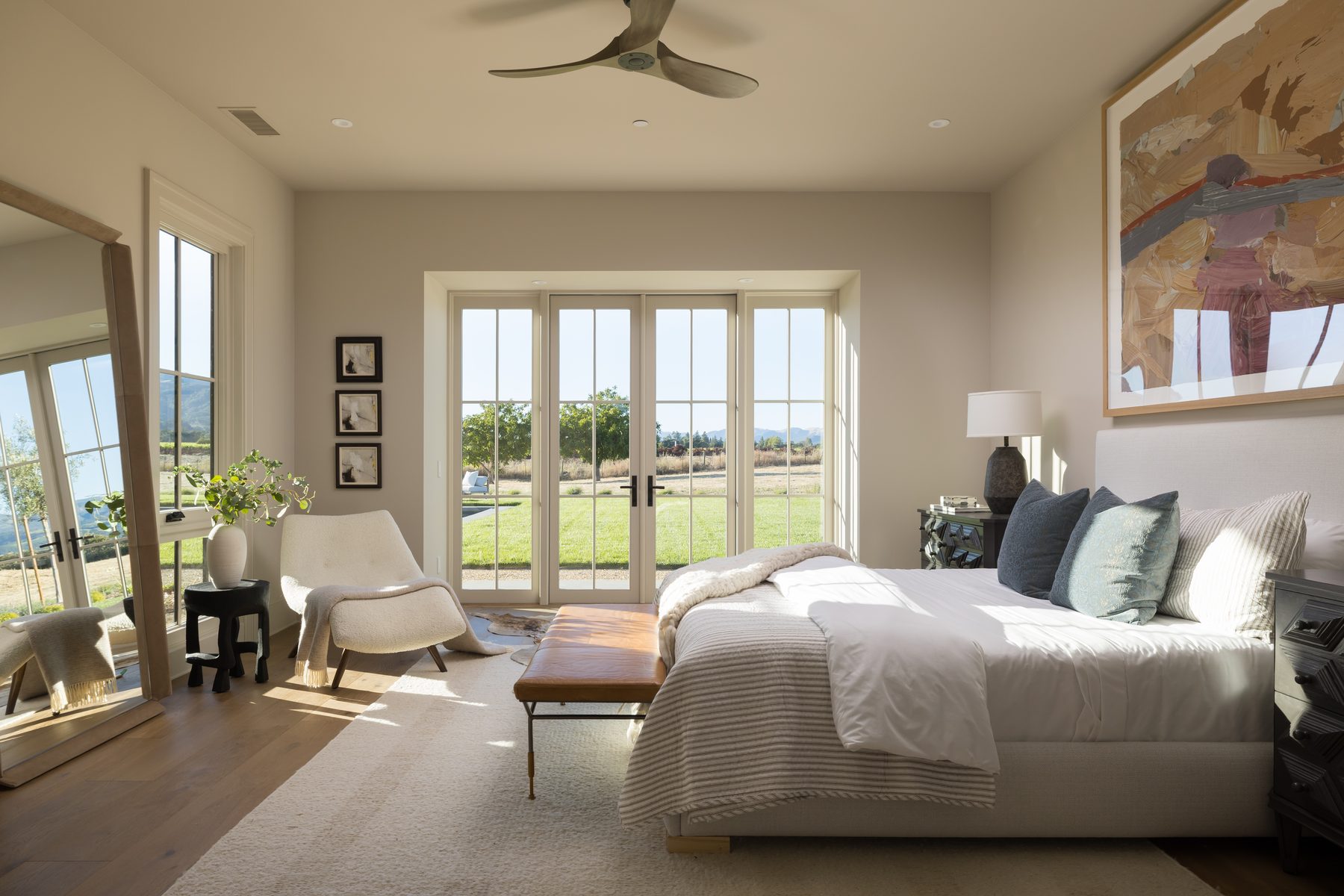 Media room and lounge with blackout drapes