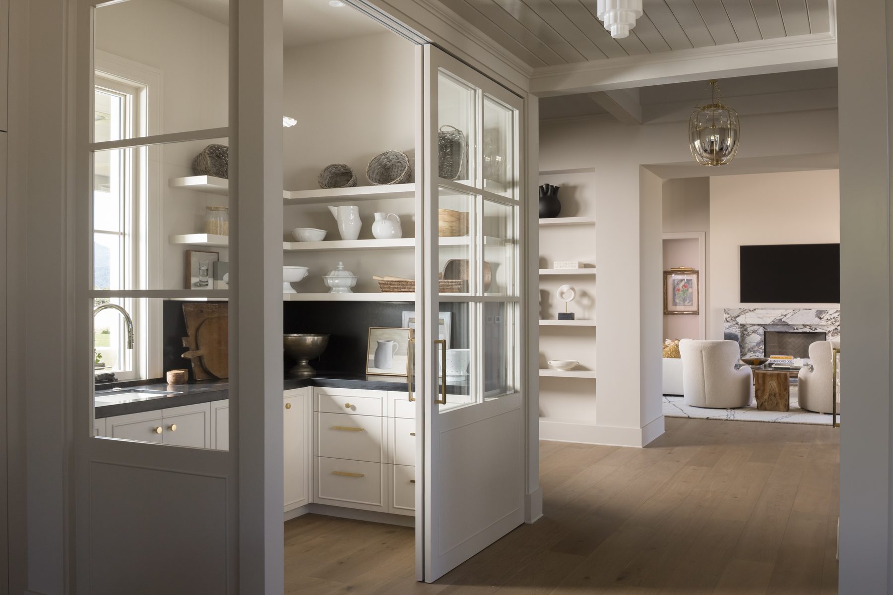 Home office with estate views